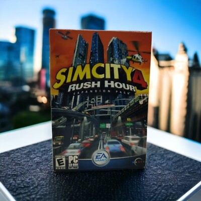 Sim City 4 Rush Hour Expansion Pack PC CD ROM Software Vintage Boxed Game Sealed
