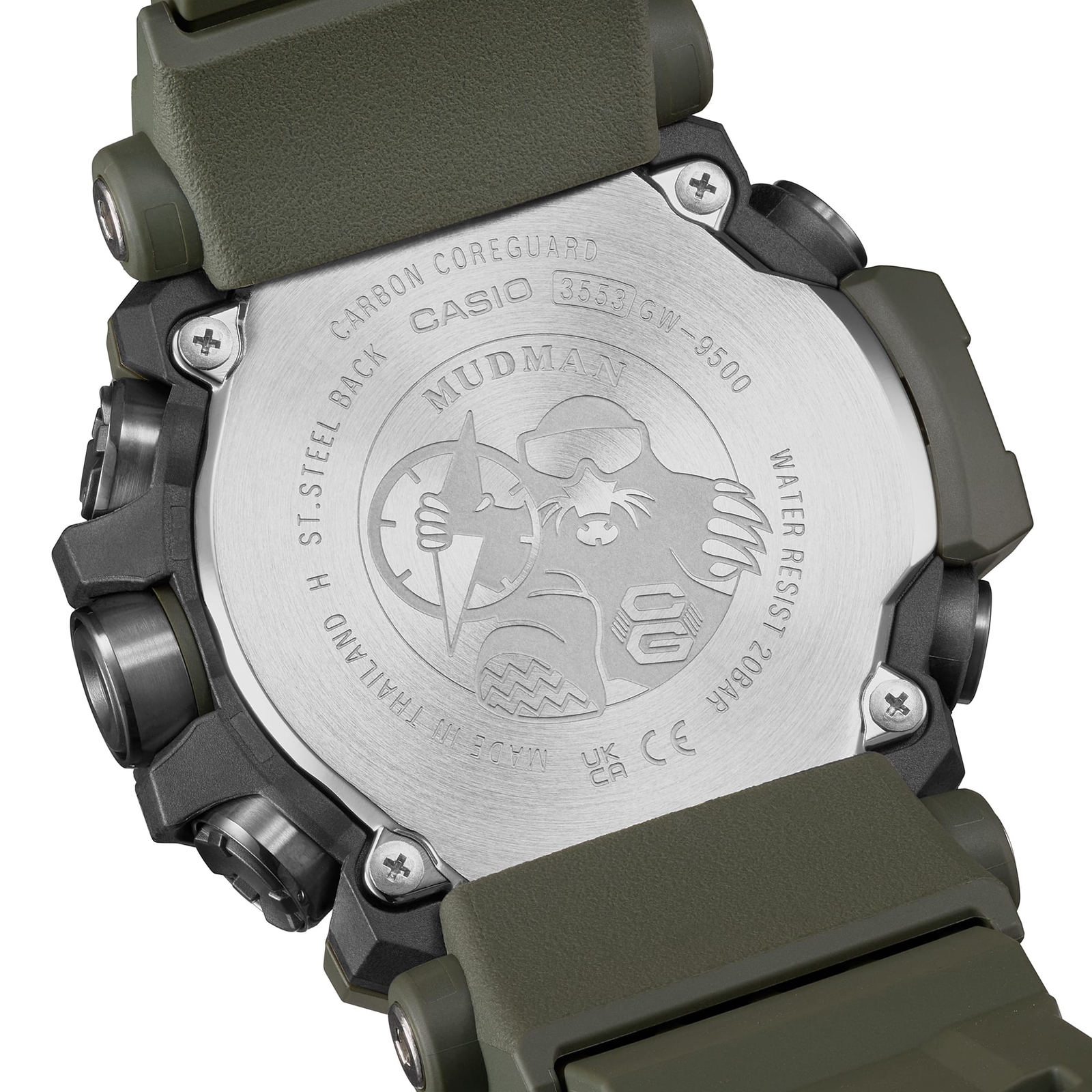 Pre-owned Casio G-shock Master Of Gw-9500-3jf Mudman Triple Sensor Radio Solar Watch