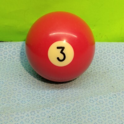 VTG Replacement Billiard Pool Ball 2 1/4'' Diameter Number 3 RED SOLID Color 