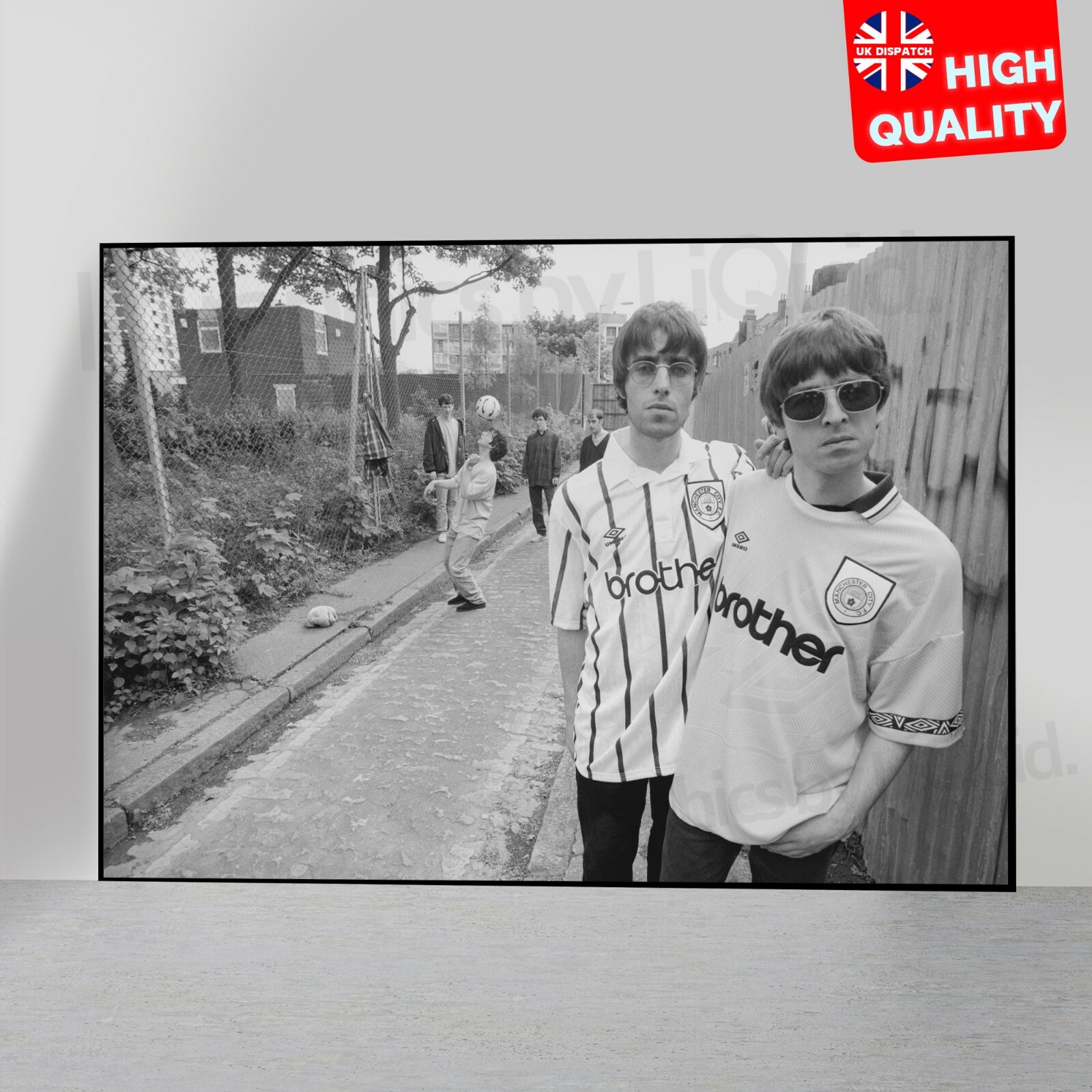 OASIS POSTER Manchester City Noel /& Liam Gallagher Photo Print Poster