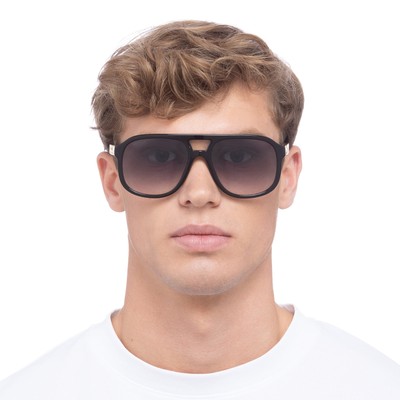 Pre-owned Gucci Gg1188s 002 Sunglasses Black Frame Grey Gradient Lenses 58mm In Gray