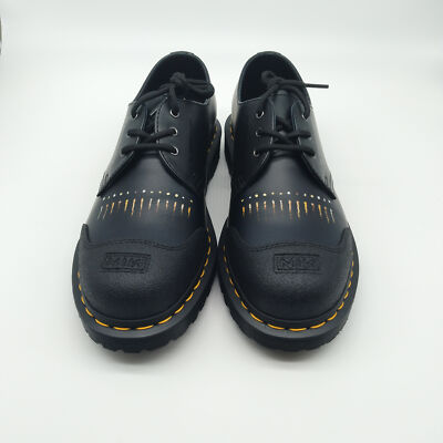 Pre-owned Dr. Martens 2024 Nine Inch Nails 1461 Backhand Leather Boots Mens Eu38 Us 6 Uk 5 In Black