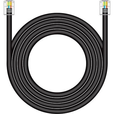 25ft CAT5/CAT5e RJ11 DSL Cable UTP Modem Cord Male to Male Black