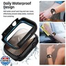 Goton 2 in 1 Waterproof Case Compatible for Apple Watch Series 11/10 Screen Protector 42mm, 360 Protective Glass Face Cover Hard PC Bumper + Back Frame for iWatch Accessories 42 mm