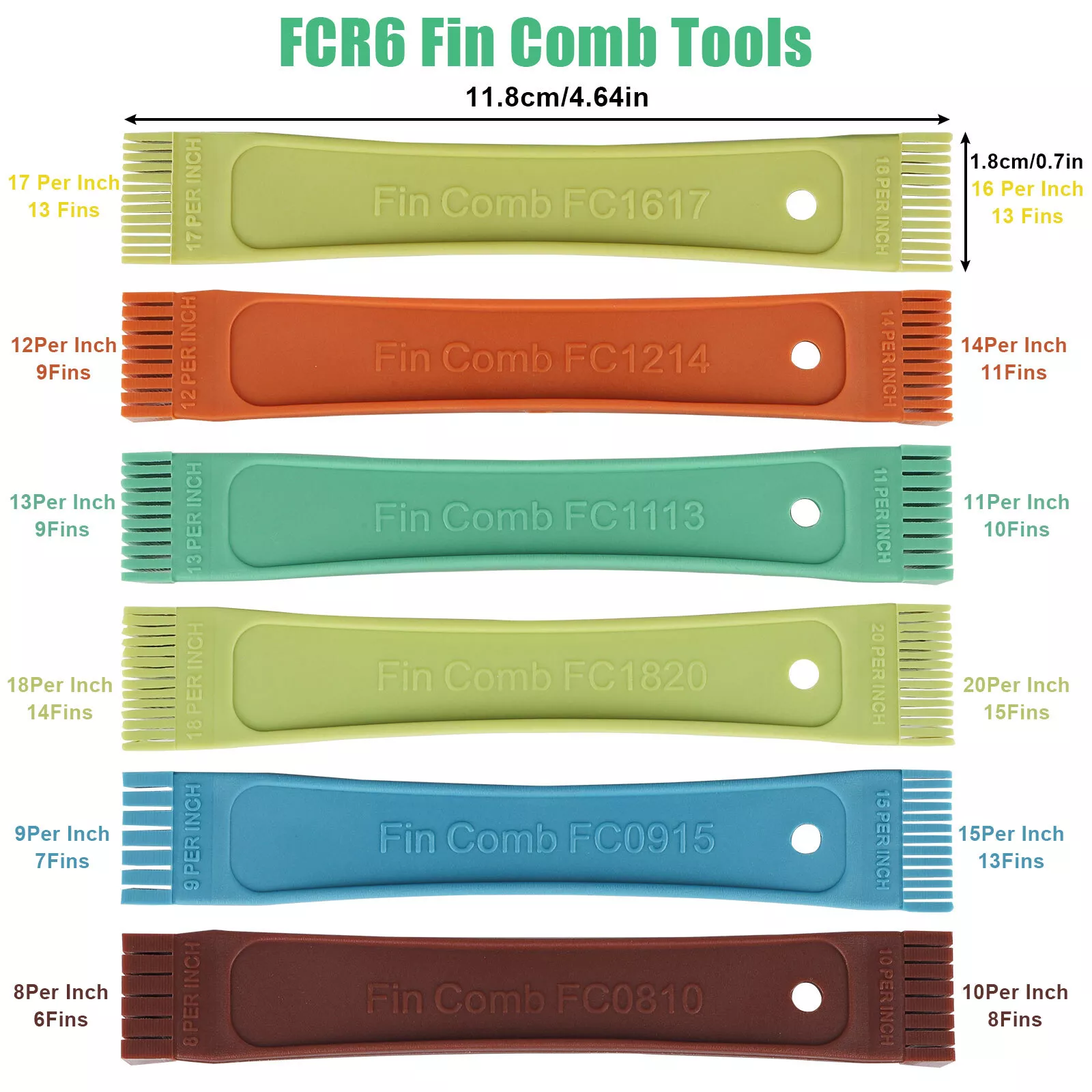 5PCS Air Conditioner Fin Cleaner Set Fin Comb Condenser Straightener Clean Brush