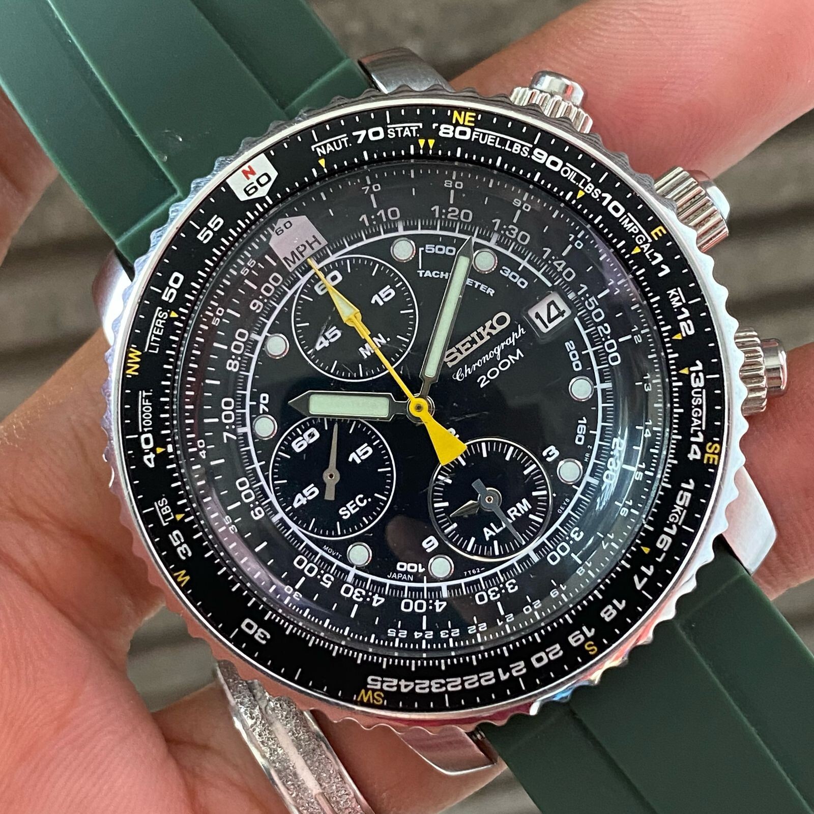 SEIKO セイコー 7T62-0EB0 パイロットクロノグラフ