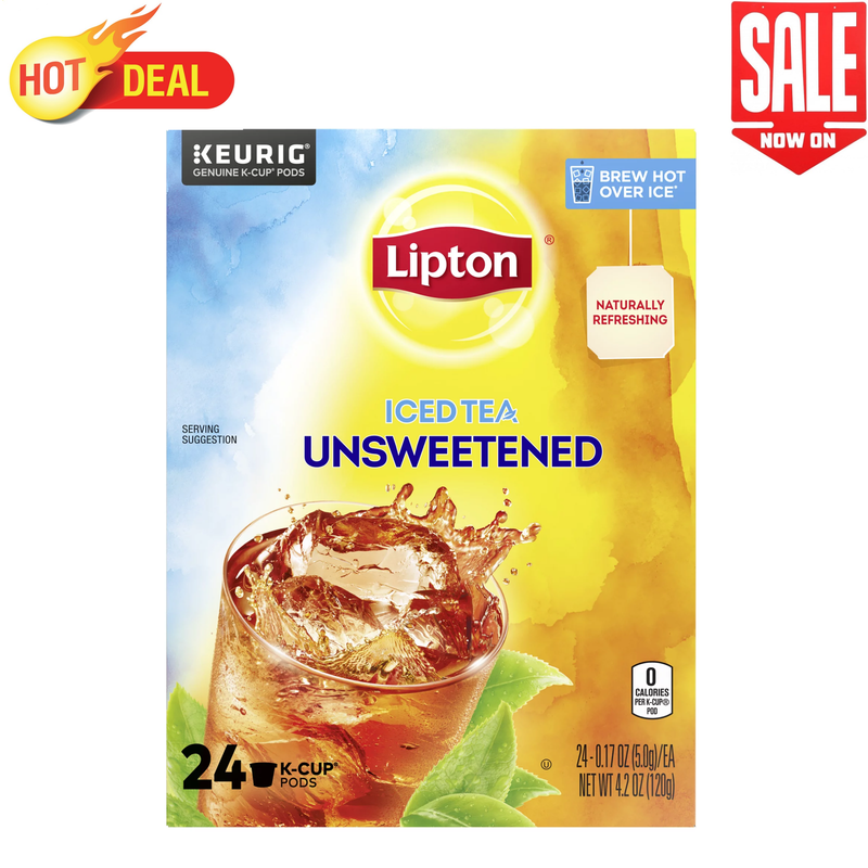 Lipton Iced Tea K-Cup Pods Keurig Southern Sweet Black Tea Caffeinated Bags 24