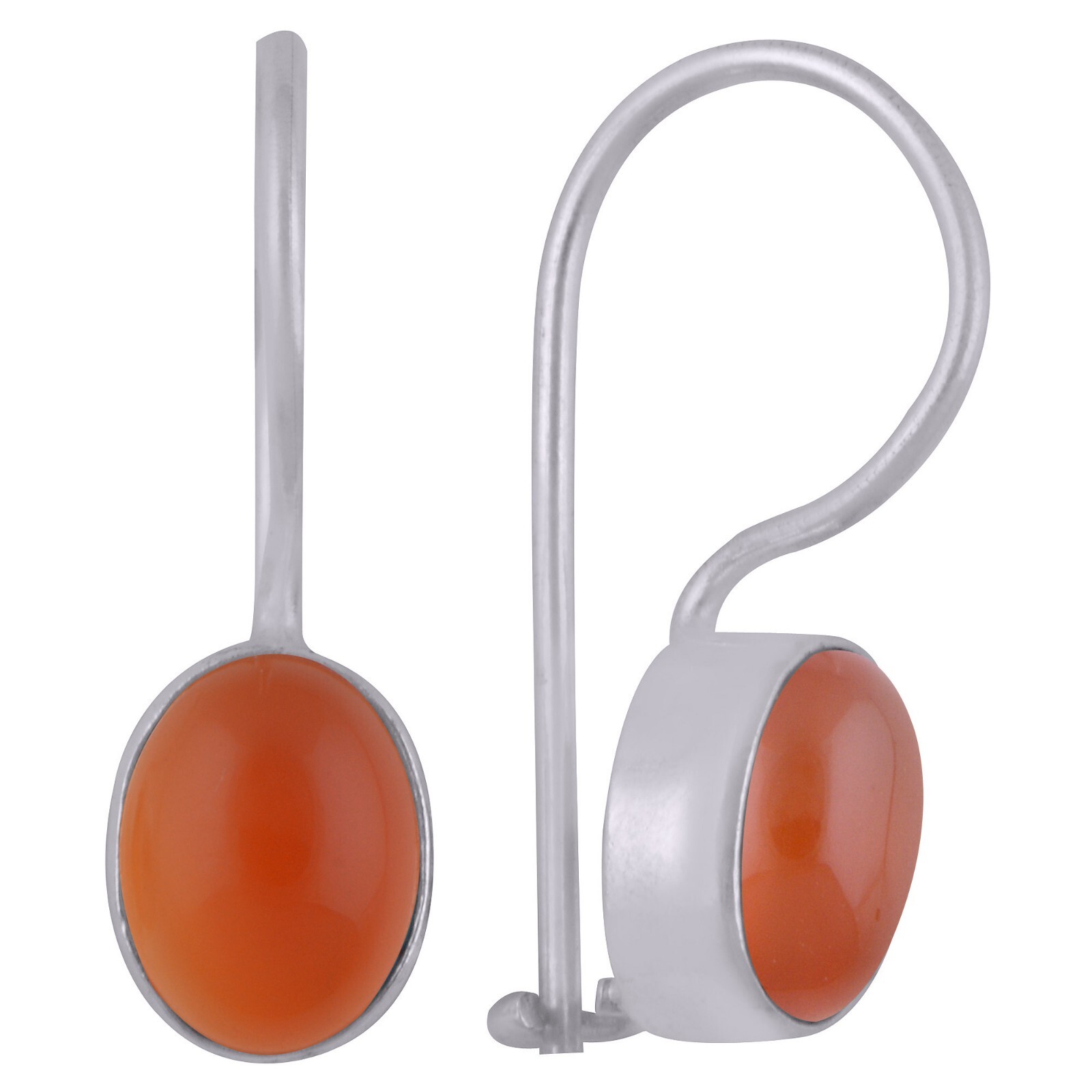 [韓国の人気ジュエリー] 925 silver. Carnelian earring Silver Dangle Earring Orange Carnelian Hanamde Earring 925
