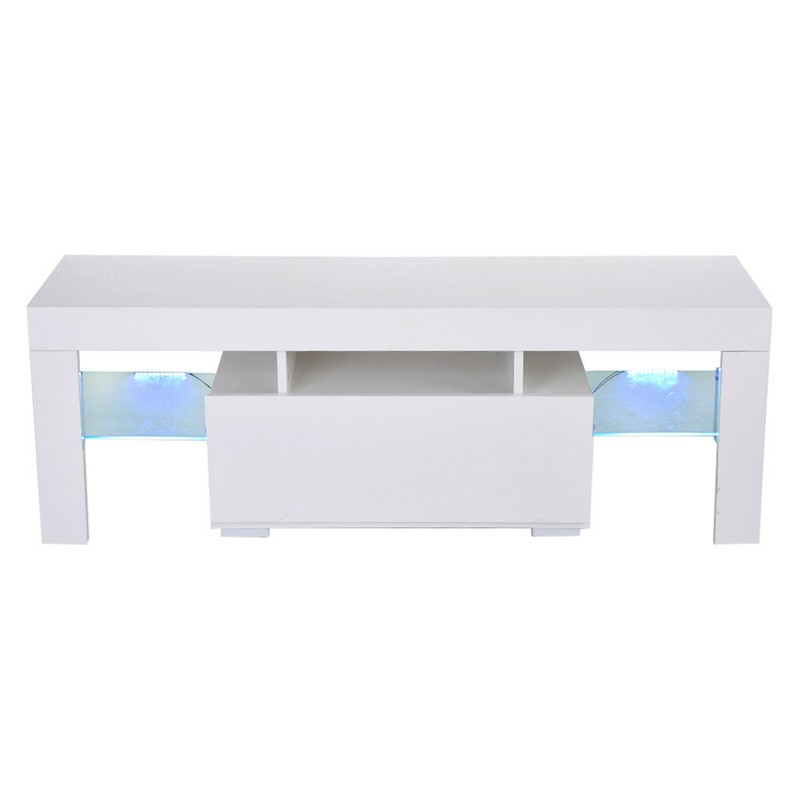 LED Media Console Cabinet High Gloss TV Stand Entertainment Center Home Bedroom