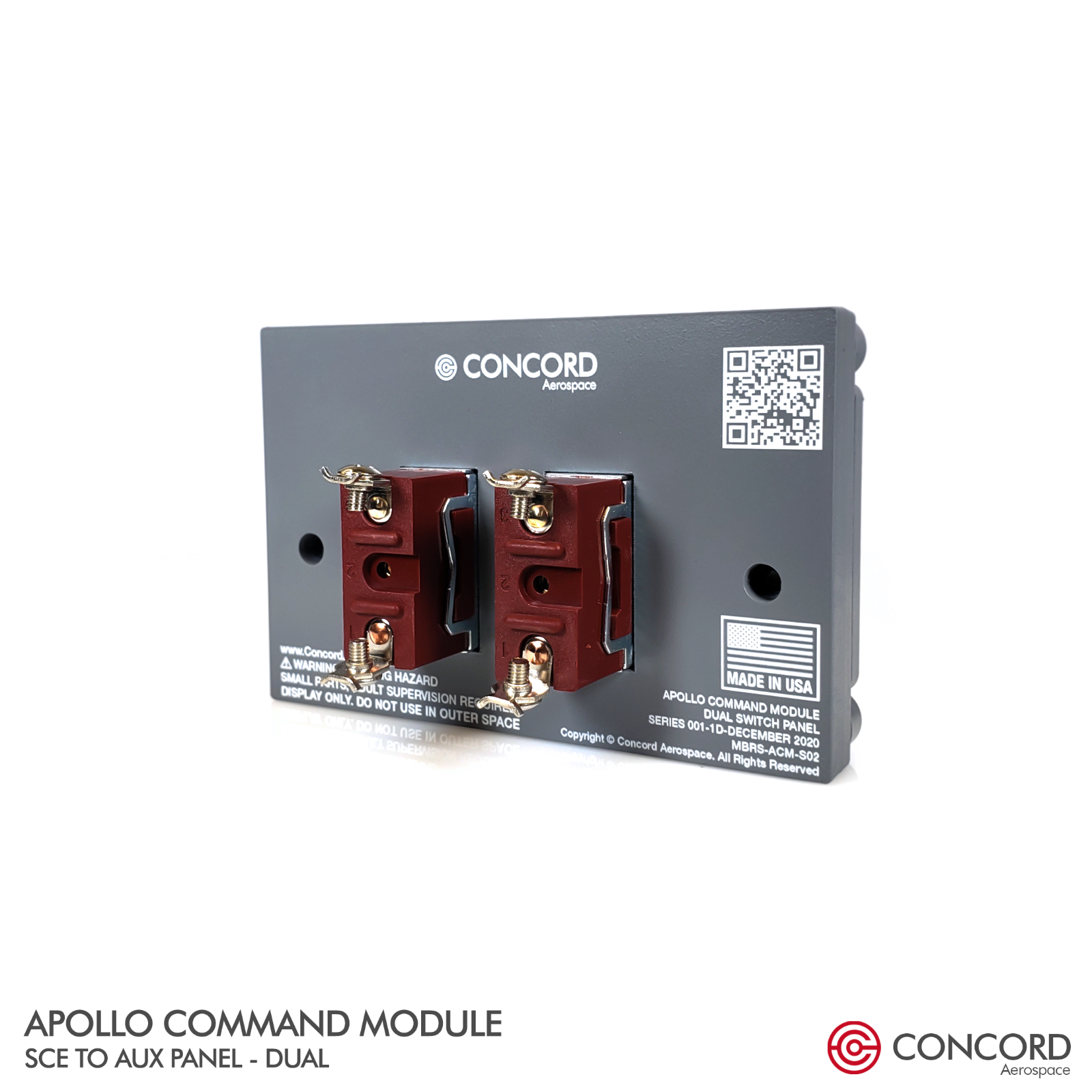 APOLLO COMMAND MODULE DUAL SWITCH PANEL - SCE TO AUX REPLICA MEMORABILIA NASA