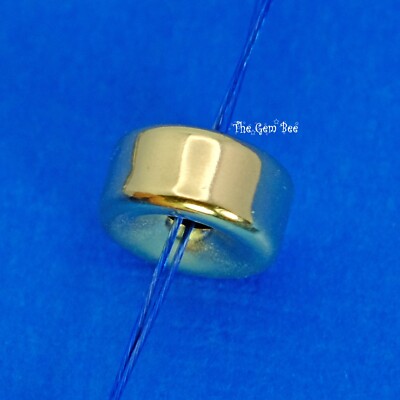 8mm LARGE 14k Solid Gold Smooth Donut Rondelle Bead Spacer (1)