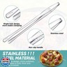 meekoo 6 Pcs 11 Inches Stainless Steel Korean BBQ Grill Tongs Japanese Barbecue Tongs for Cooking Portable Kitchenware Home Outdoor Steak Salad Food