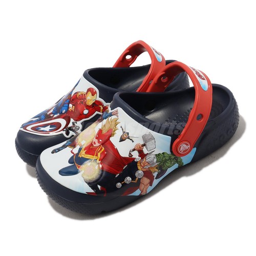 

Crocs Fun Lab Avengers Patch Clog K Navy Kids Preschool Sandals Shoes 207069-410, Серый, Fun Lab Avengers Patch Clog K