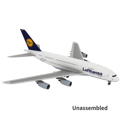 1/100 A380 Lufthansa Civil Airliner Paper Plane Model Aircraft Unassembled Deco
