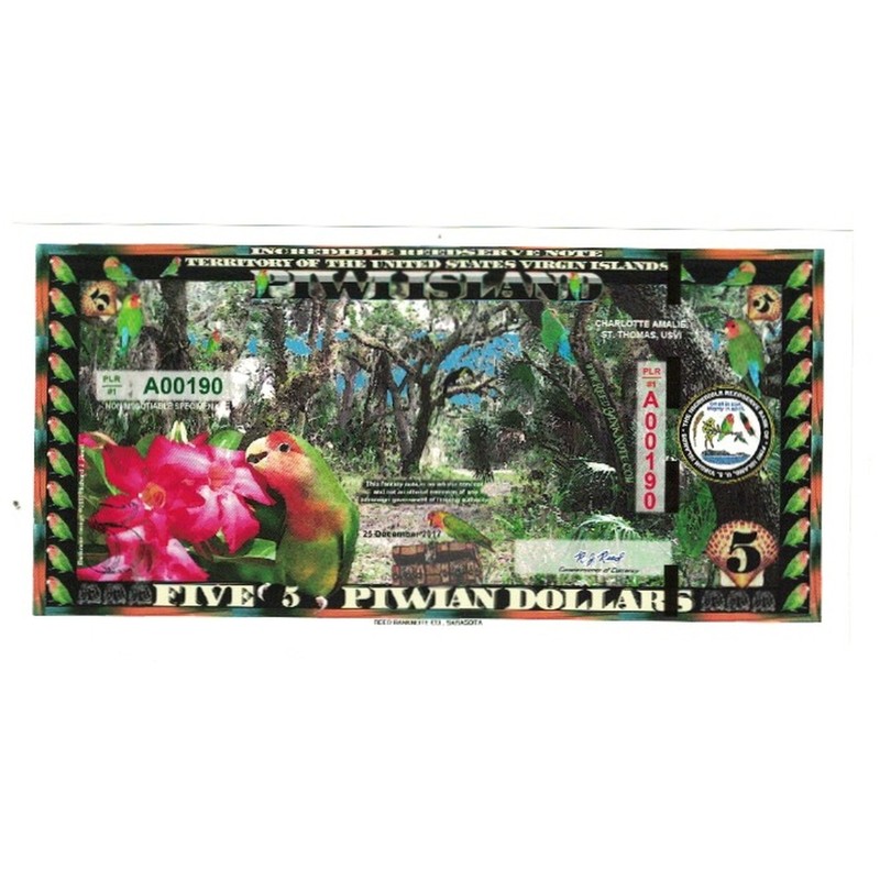 [#241618] Billet, ÉTats-Unis, 5 Dollars, 2017, 2017-12-25, Piwi Island, Neuf