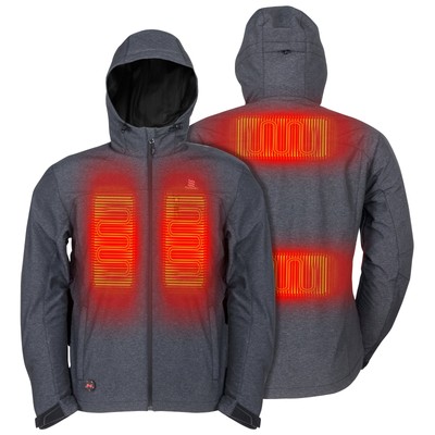 Pre-owned Mobile Warming 7.4v Men's Adventure Jacket Heather Grey In Multicolor
