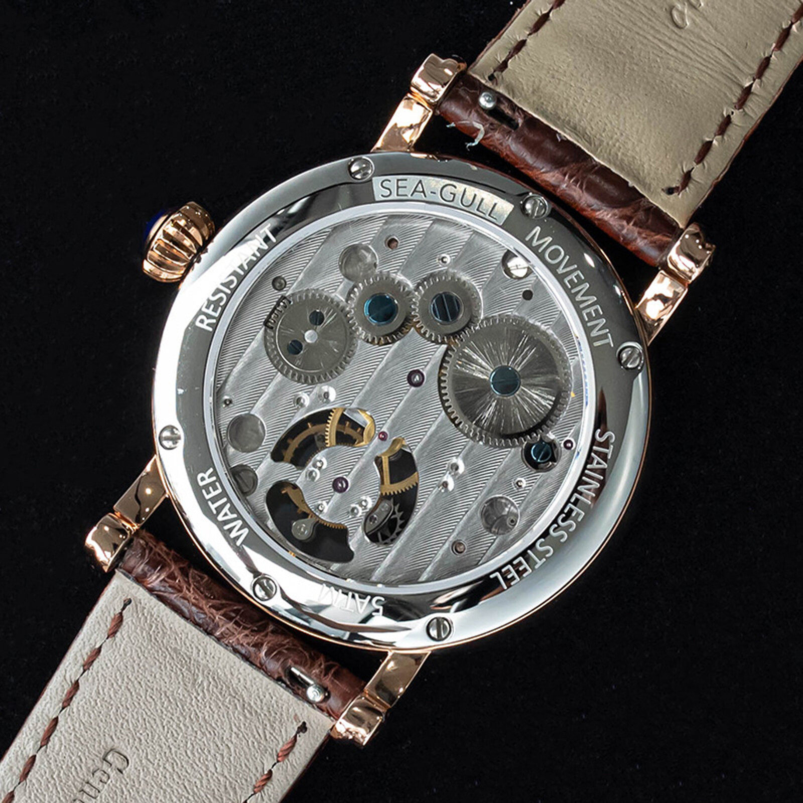 Pre-owned Sugess Seakors Genuine Tourbillon Seagull St8007 Mechanical Mens Watch Se8007gw