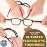 BiBiBear Bluelight Kids Glasses - Unbreakable TR90 Frame, 360° Ultra Flexible, Lightweight and Safe Eyeglasses (Ages 6-10 (Black and Red))