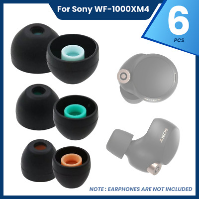 6 Pcs Silicone Replacement Earbud Tips Ear In-ear For Sony WF-1000XM4 Headphones