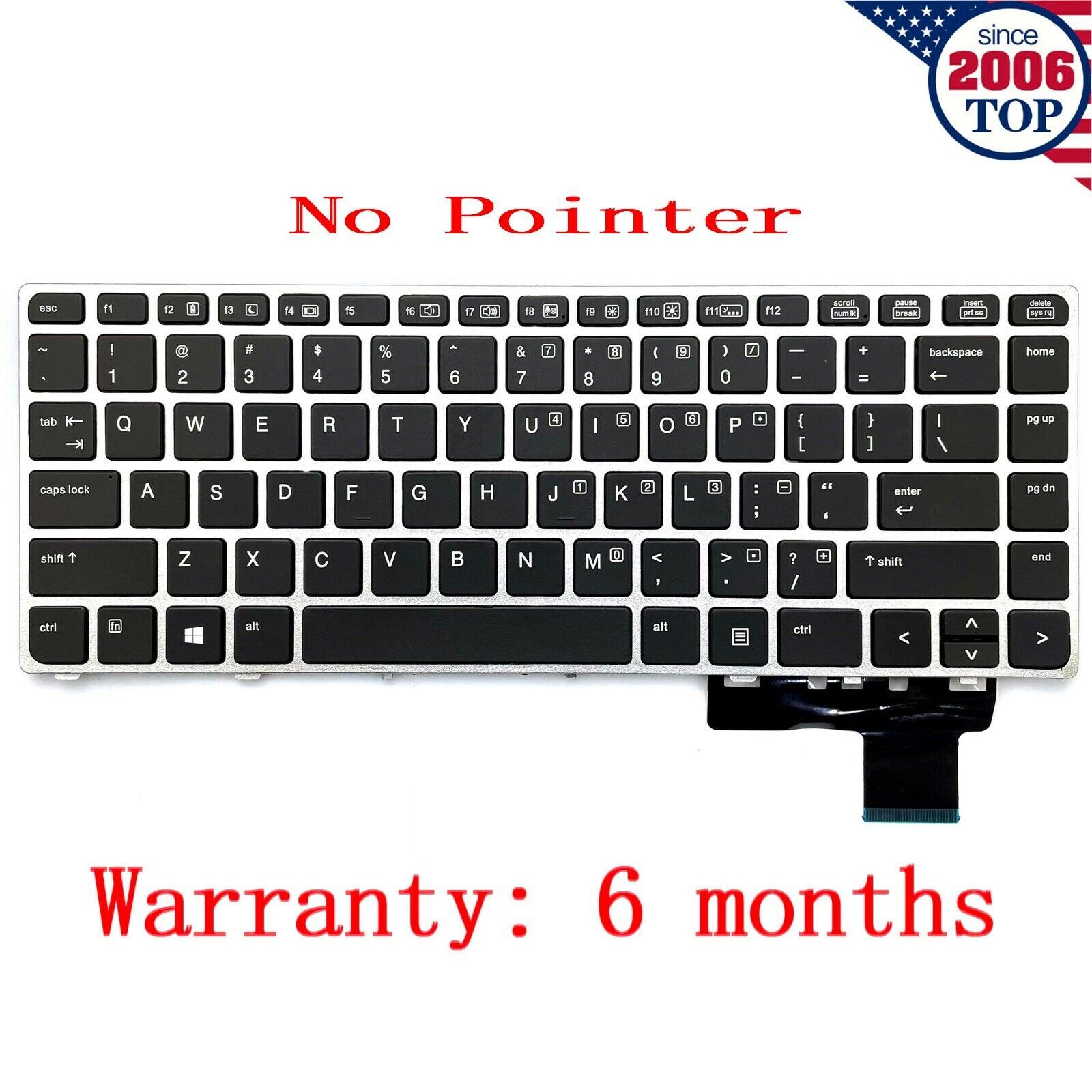 Replacement US Keyboard Backlit for HP EliteBook Folio 9470M
