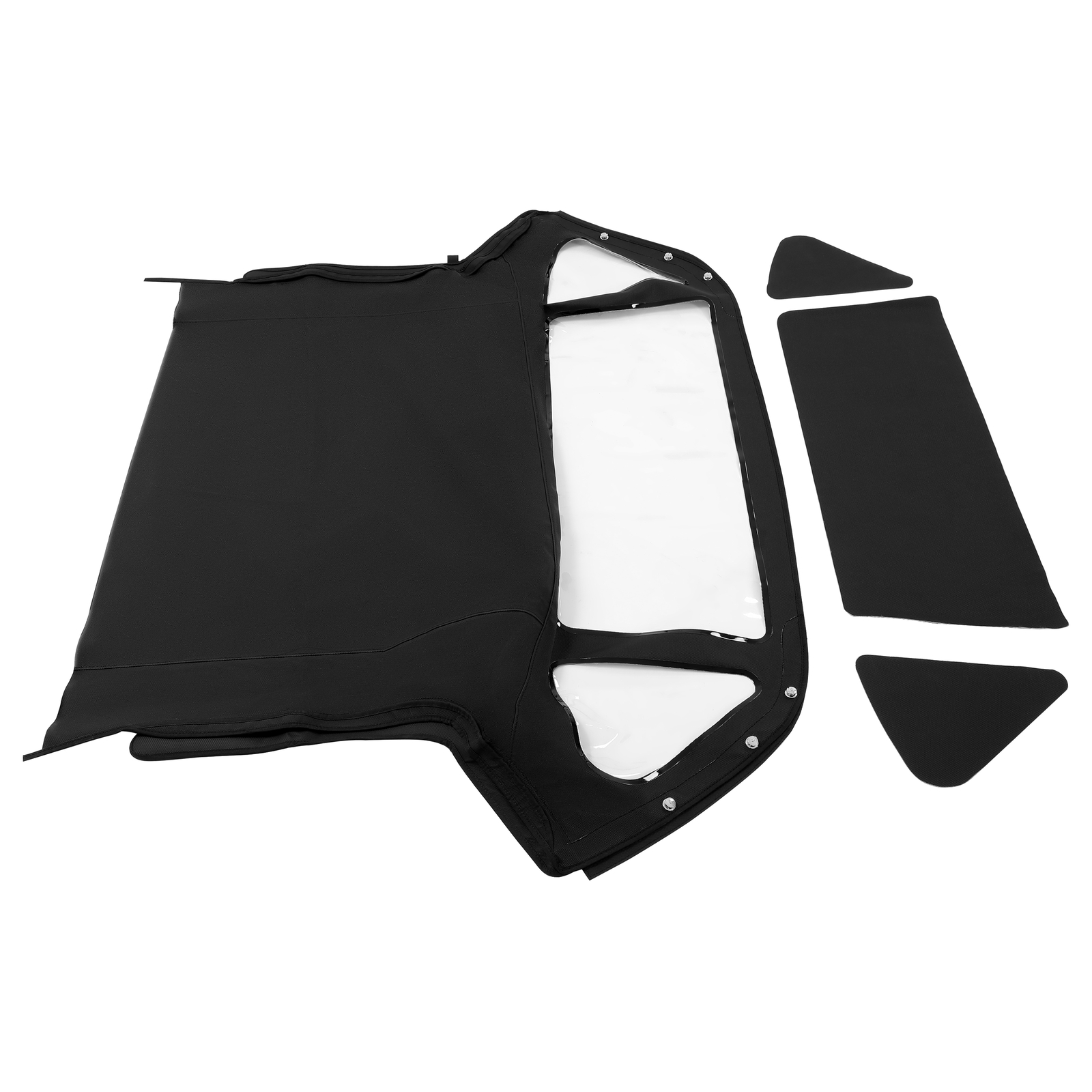 Convertible Soft Top w/ Clear Window Black Sailcloth Vinyl