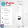 NETANY Plastic 50 Oz Water Carafe with Flip Top Lid, Set of 2 Square Base Juice Containers, Clear Plastic Pitcher - for Water, Iced Tea, Juice, Beverage, Cold Brew and Mimosa Bar - HAND WASH ONLY