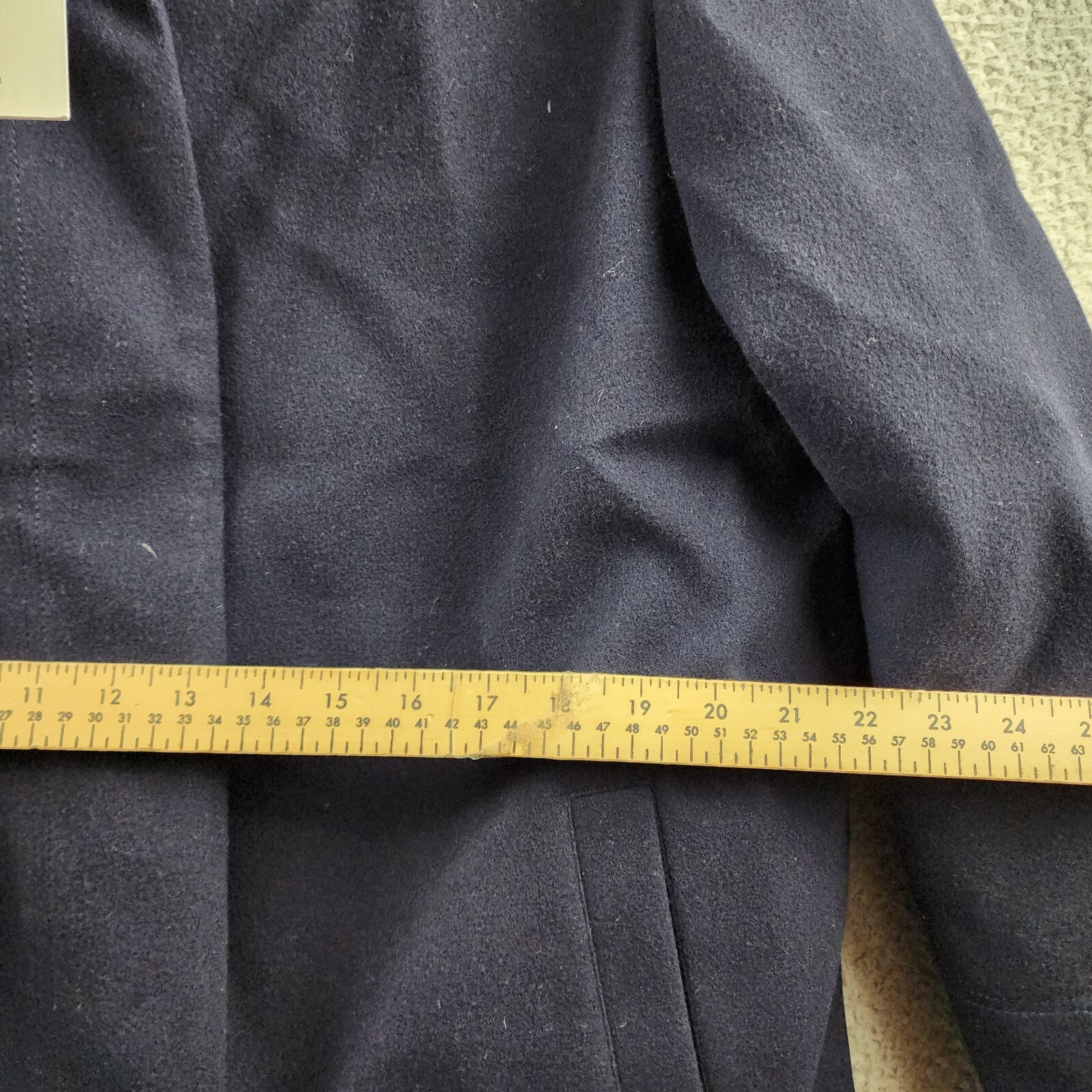 Norwegian Wool Cashmere Wool Blend Down Parka Women's L Navy Snap Front Closure - Picture 9 of 16