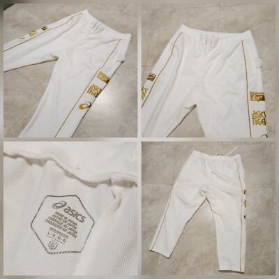 Asics Onitsuka Tiger KO100 Womens L Large Cropped Sweatpants Knit Pants White