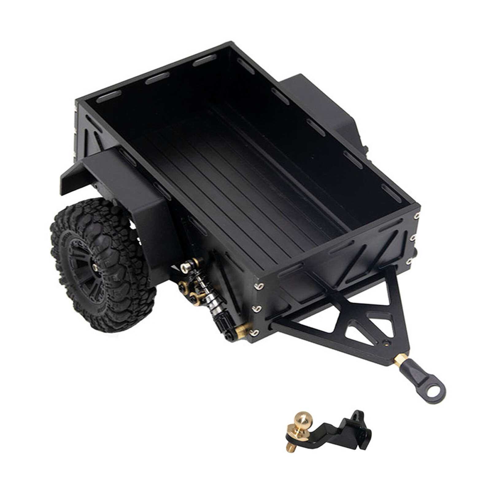 Metal Trailer with Tires Set for 1/18 RC Crawler Car Traxxas TRX4M Upgrade