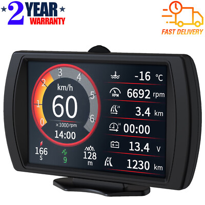 GPS Auto Digital Multifunction Inclinometer OBD2 Car HUD Slope Meter Speedometer