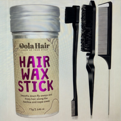 4Pcs Non-Greasy Hair Wax Stick Set - Slick Back Brush, Teasing & Edge Comb