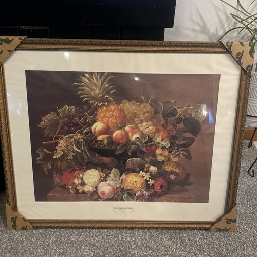 Johan L Jensen Framed Fruit Bowl With Flowers Print 25x30 | eBay