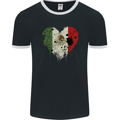 Love Mexico Flag Mexican Day Football Mens Ringer T-Shirt FotL
