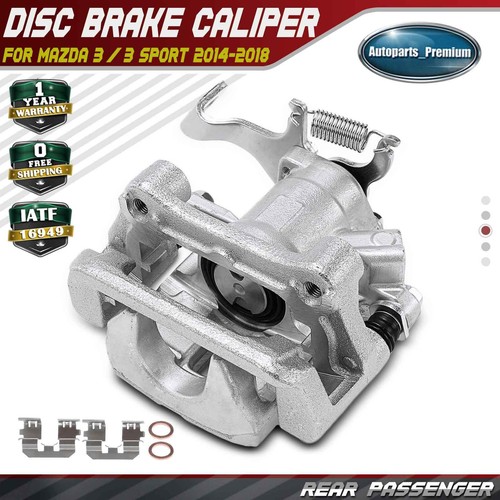 1Pc Rear Right Passenger Disc Brake Caliper w/Bracket for Mazda 3 3 Sport 14-18