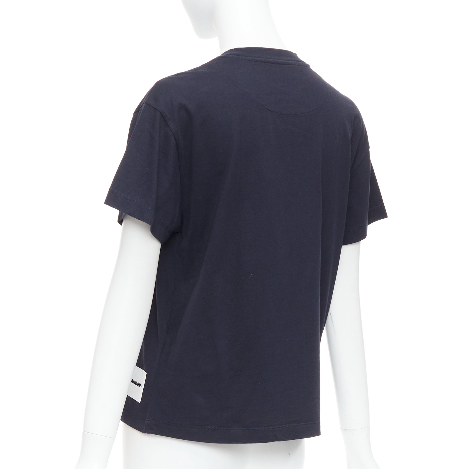 JIL SANDER PLUS black 100% cotton crew neck logo tshirt set