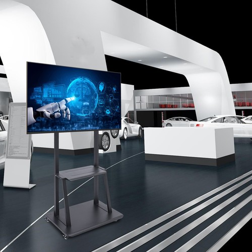 With Lockable Caster Wheels Rolling Tv Cart For 32-75" Lcd/l