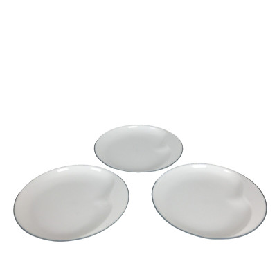 Corelle Contours Tranquil Dinner Plates 10¾'' Pale Blue White Lot Of Three