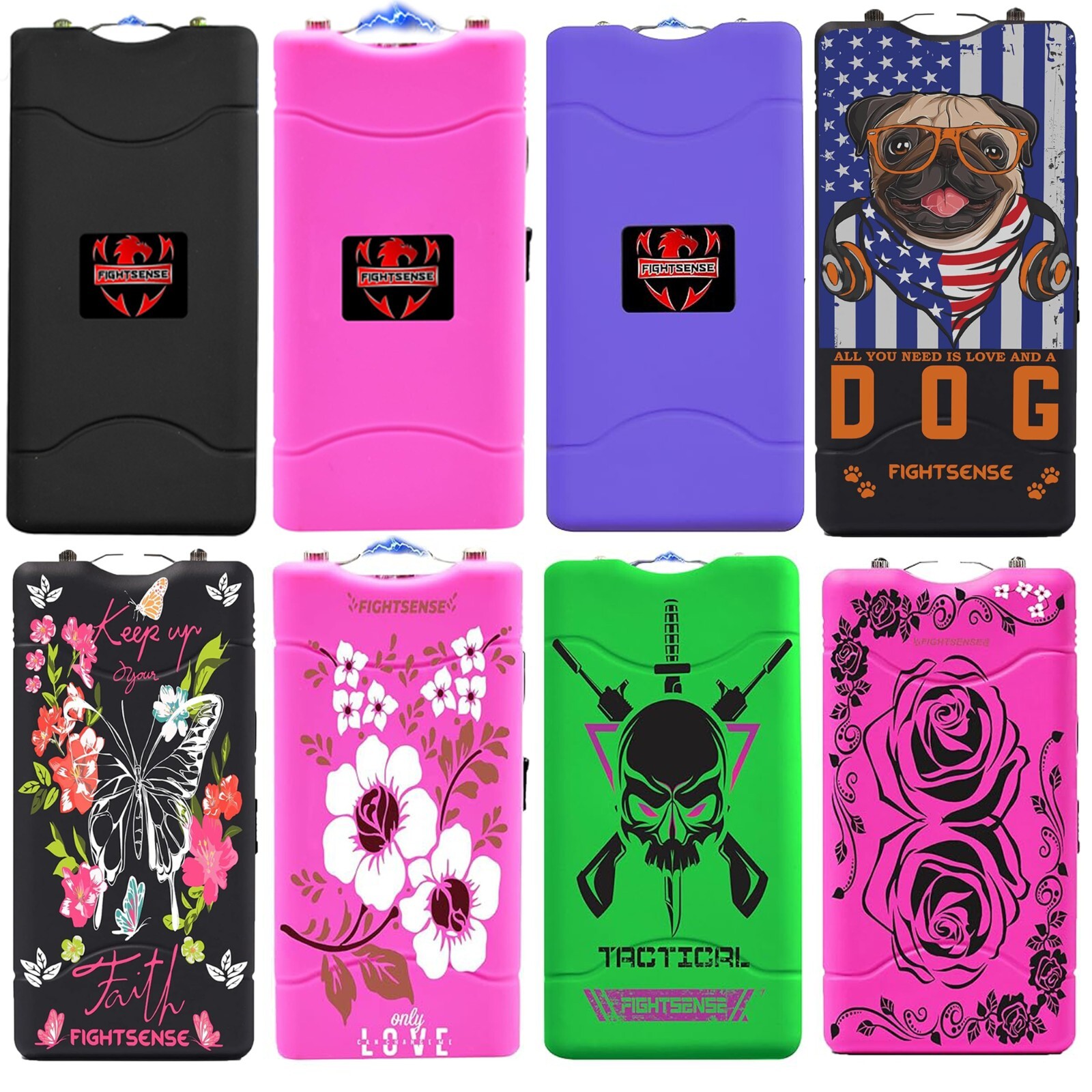 Self Defense Stun Gun with LED Flashlight & 10MV Max Power Rechargeable battery