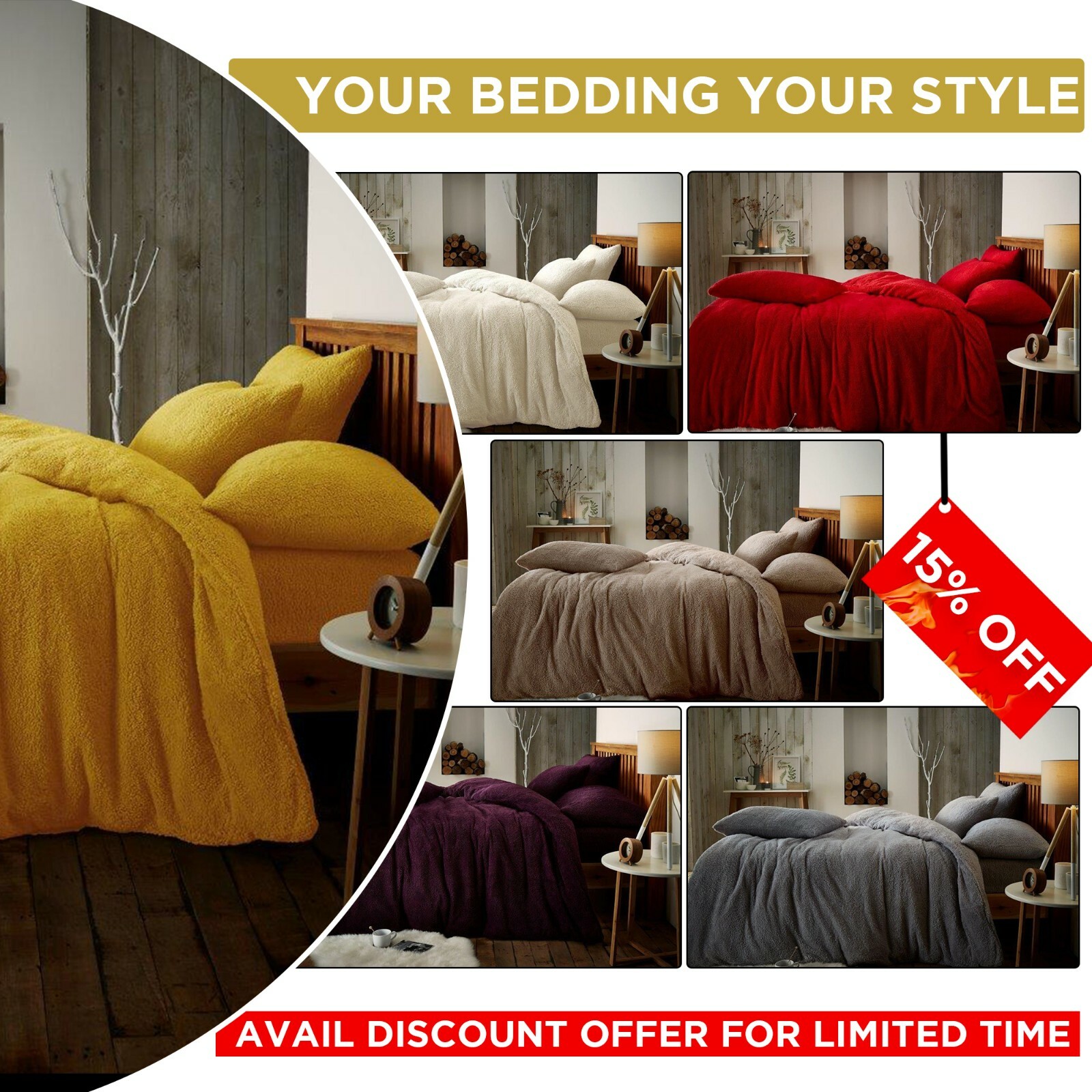 teddy fleece duvet set king size