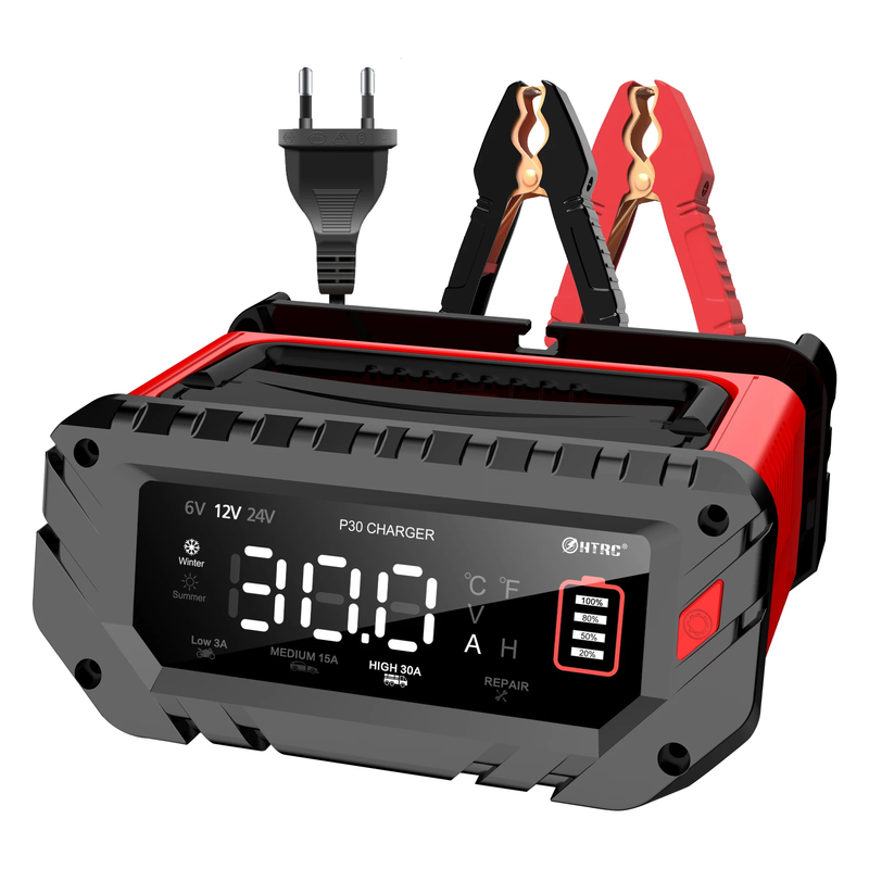 30A/26A/20A 12V 24V Automatic Battery Charger Pulse Repair Maintainer for ATV Tr