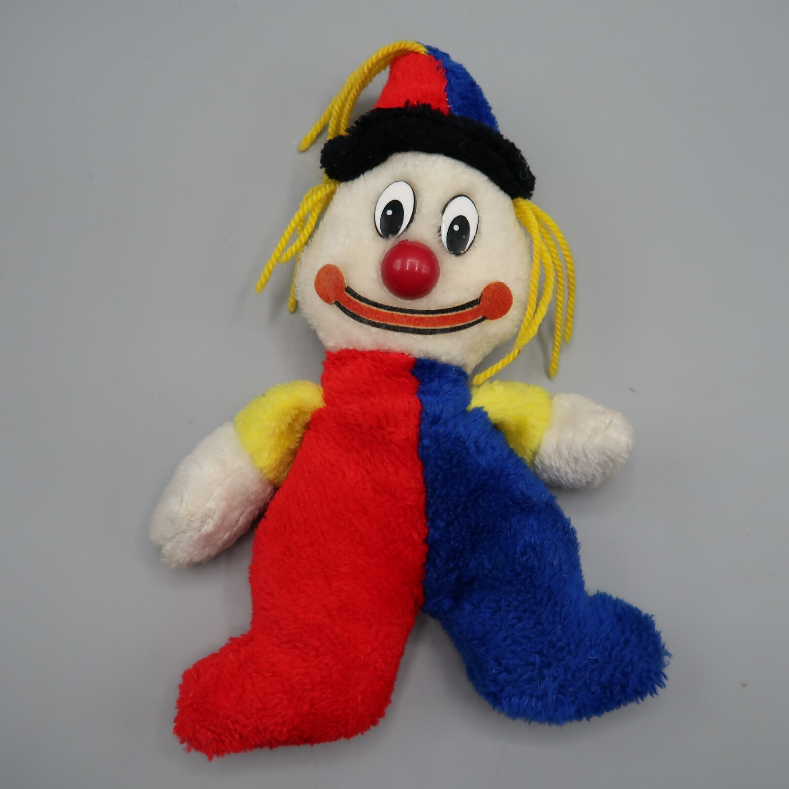 Vintage 80s Primary Colors Clown Plush Bright Colors Hard