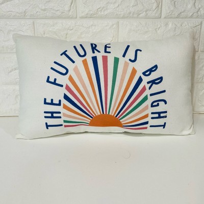 Throw Pillow The Future is Bright Small Decorative Dorm Room Decor Essentials
