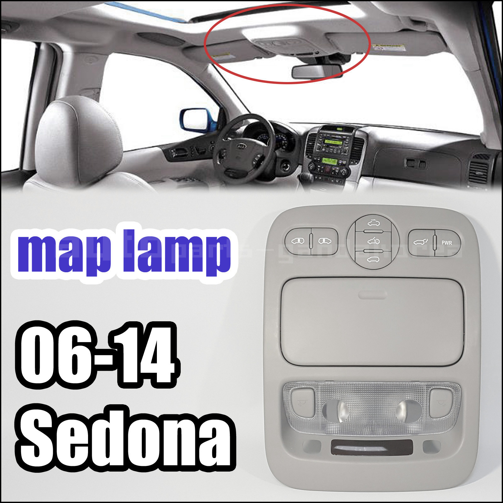 kona様　　専用 928214D100QW Over Head Console Lamp Map Sliding Doors Gray