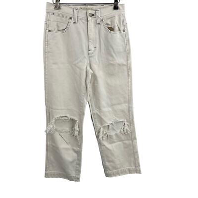 Madewell x Where I Was From Size 25 Jean White Distressed New Straight Leg