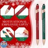 Sayglossy 24 Set Employee Appreciation Gifts Bulk Thank You Motivational Ballpoint Ink Pens with Inspirational Cards for Christmas Office School Team Coworker Staff Teacher Students(Red Green)