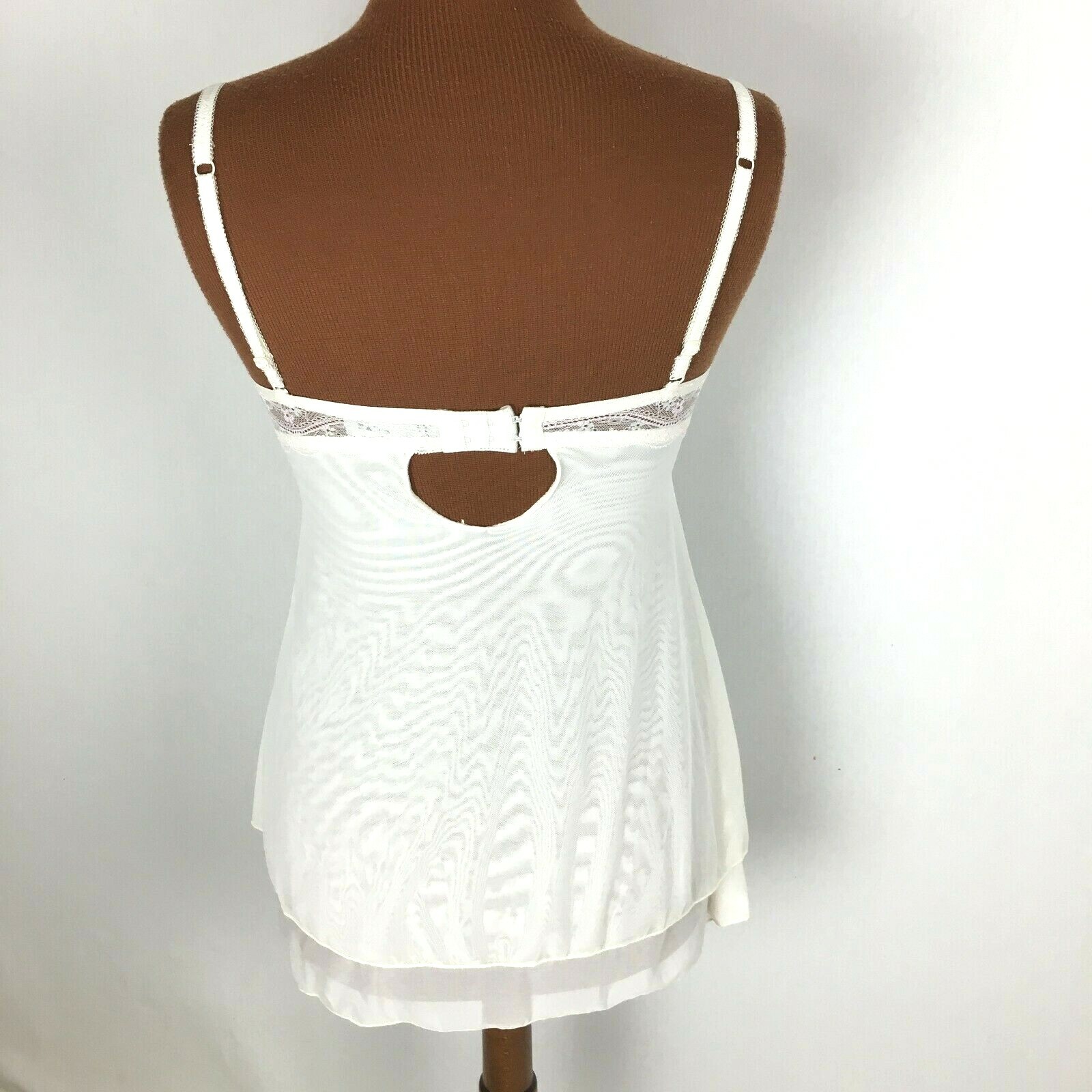 Sophie b Womens Teddie Medium M White Ivory Cami Lace Padded Underwire Kyehole
