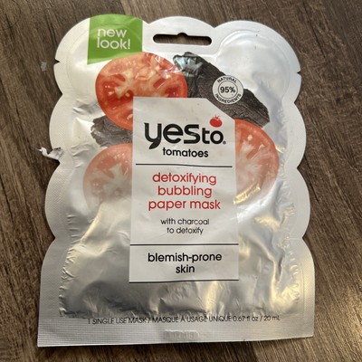 Yes To Tomatoes Anti Pollution Detoxifying Charcoal Bubbling Paper Mask, 0.67 Oz