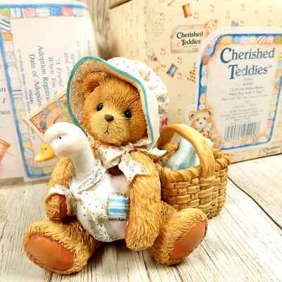 Cherished Teddies 950440 KATIE - Friend Knows You Need A Hug - Hat And Goose NIB