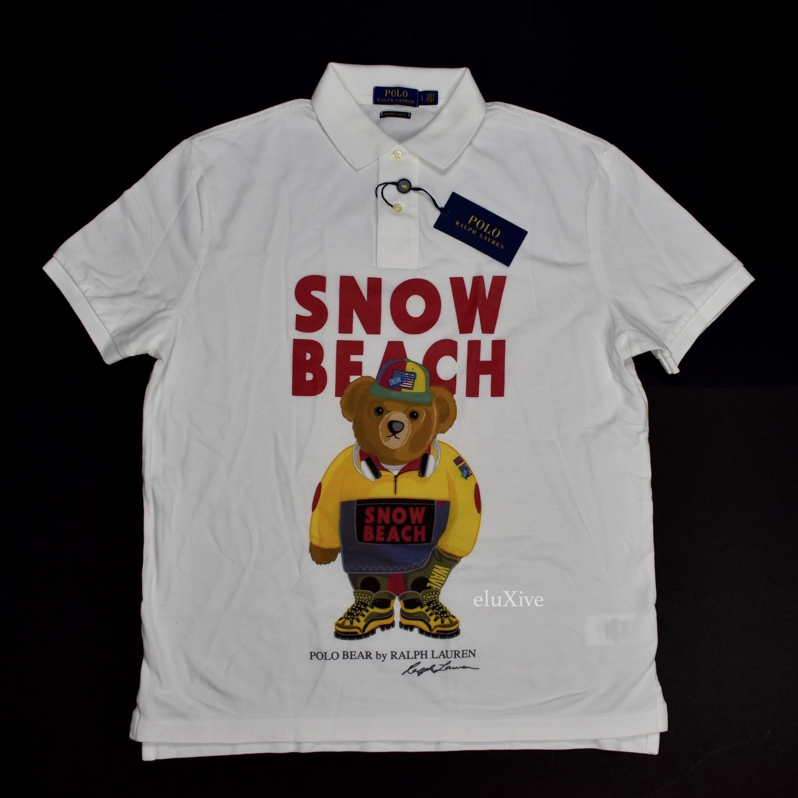 NWT Polo Ralph Lauren Snow Beach Bear Logo Print Men's Shirt NWT Polo Ralph Lauren Snow Beach Bear Logo Print Men's Shirt
