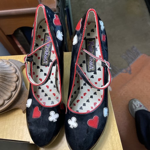 Pleaser Funtasma Contessa Alice in wonderland Court Shoes Dress Hearts Size 7